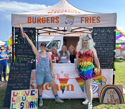 tams kitchen ready to sell vegan food at a pride event